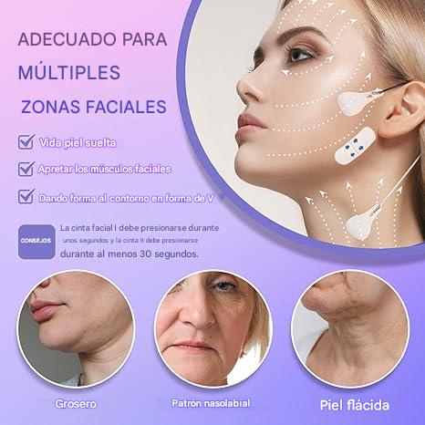 ¡Levanta, Tensiona Y Rejuvenece Tu Rostro En Segundos!, 80 Parches para rejuvenecimiento facial + Guia de masajes, + Acceso Exclusivo a Tips de Expertos