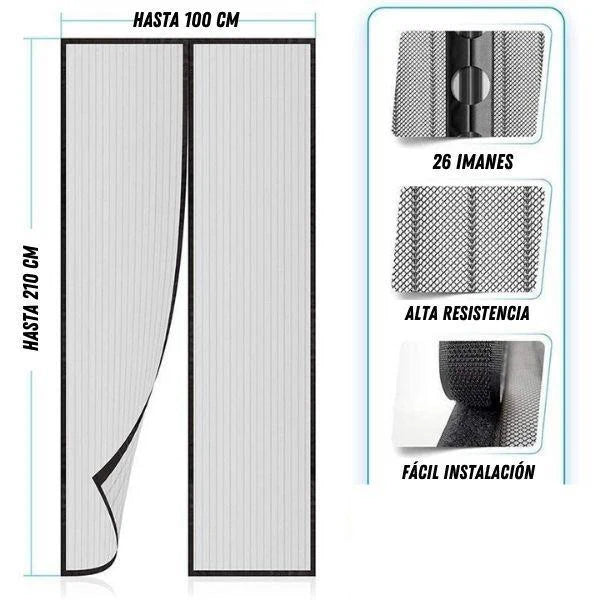 MALLA MAGNÉTICA ANTIMOSQUITOS CON CIERRE AUTOMÁTICO 210 X 100