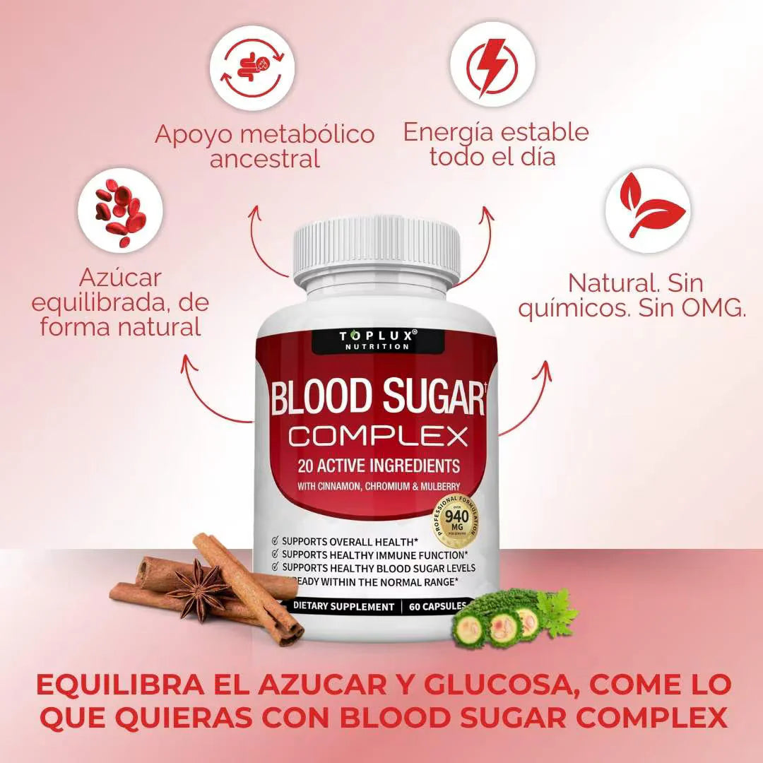 CUANDO EL AZÚCAR EN TU SANGRE SE DESCONTROLA, TU SALUD ESTÁ EN RIESGO. ¡TOMA ACCIÓN HOY MISMO CON BLOOD SUGAR COMPLEX! EL APOYO NATURAL PARA ESTABILIZARTE SIN COMPLICACIONES.