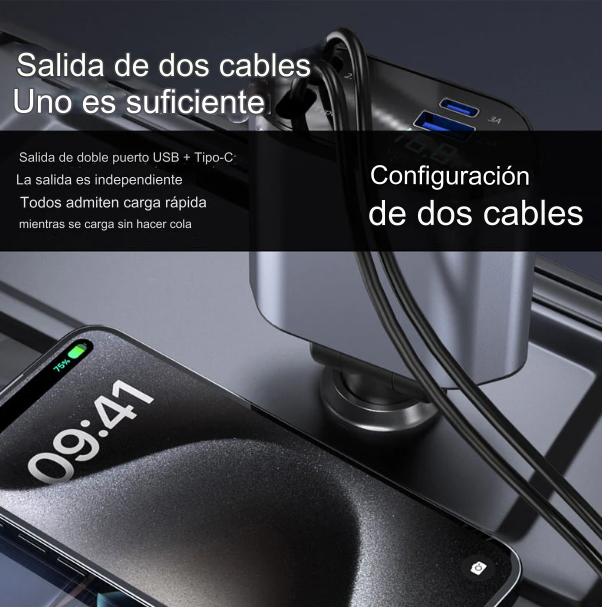 Cargador De Teléfono Para Coche Cuatro En Uno