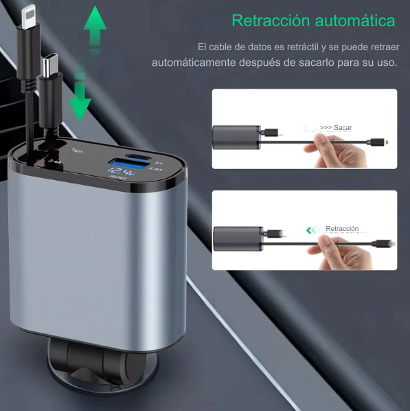 Cargador De Teléfono Para Coche Cuatro En Uno