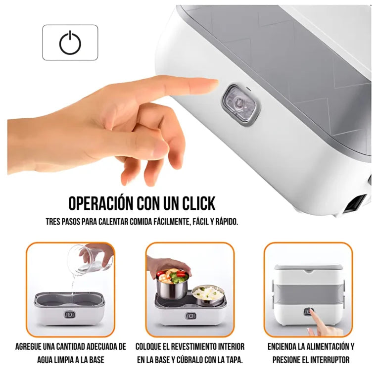 LONCHERA ELÉCTRICA Y VAPORERA MULTIUSOS 3 EN 1