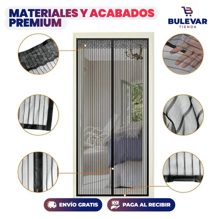 MALLA MAGNÉTICA ANTIMOSQUITOS CON CIERRE AUTOMÁTICO 210 X 100