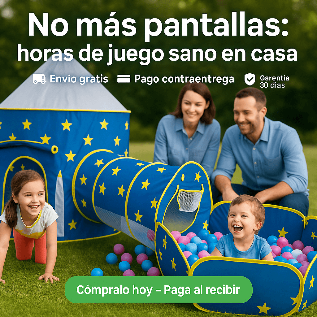¿Cansado de verlos aburridos y sin moverse? Dales el espacio de juego que necesitan con la Carpa Castillo 3 en 1
