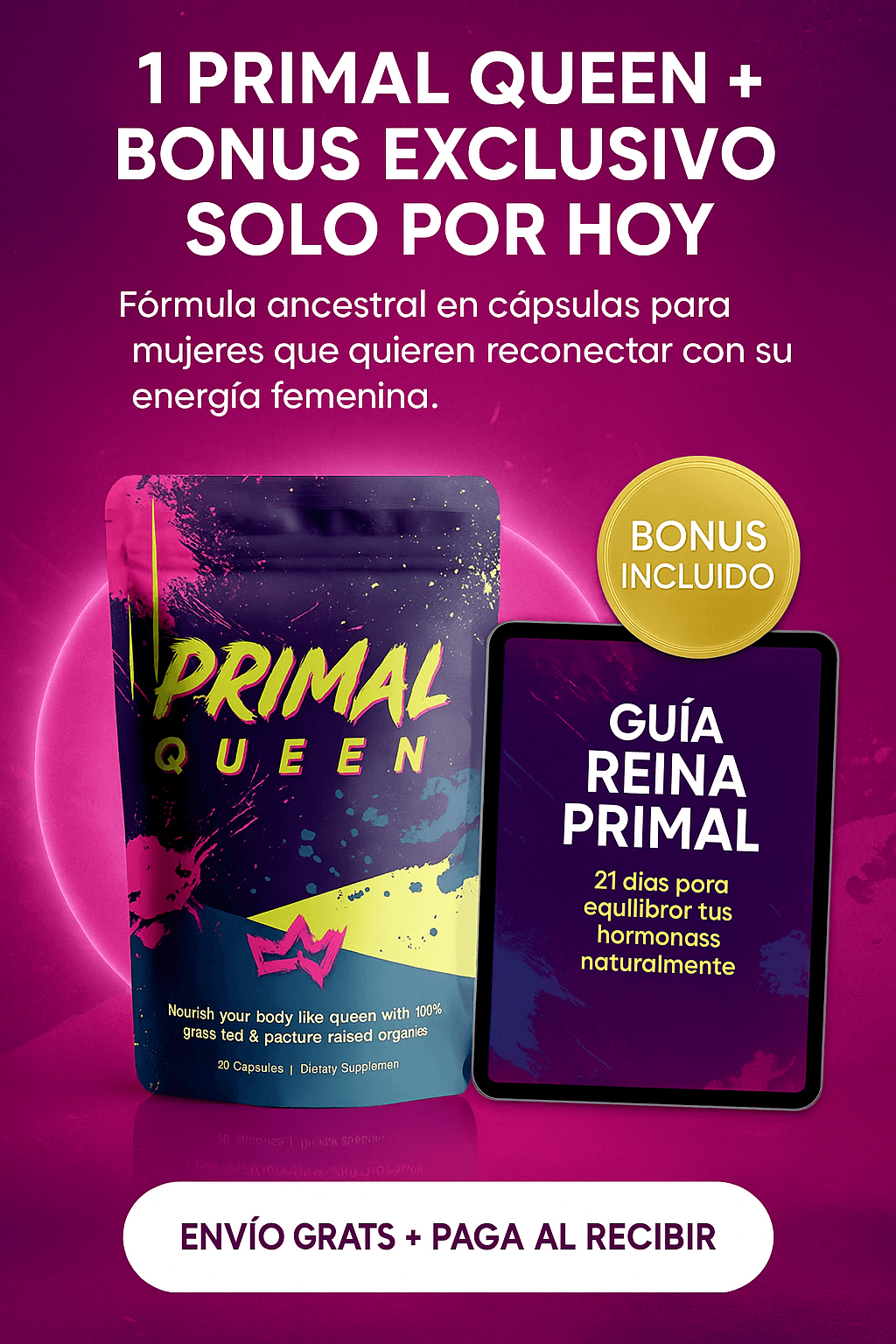 PRIMAL QUEEN: UN DÍA ESTÁS BIEN, AL OTRO NI FUERZAS TIENES PARA PEINARTE. TE SIENTES INFLAMADA, IRRITABLE Y VACÍA POR DENTRO… ESO NO ES NORMAL.
