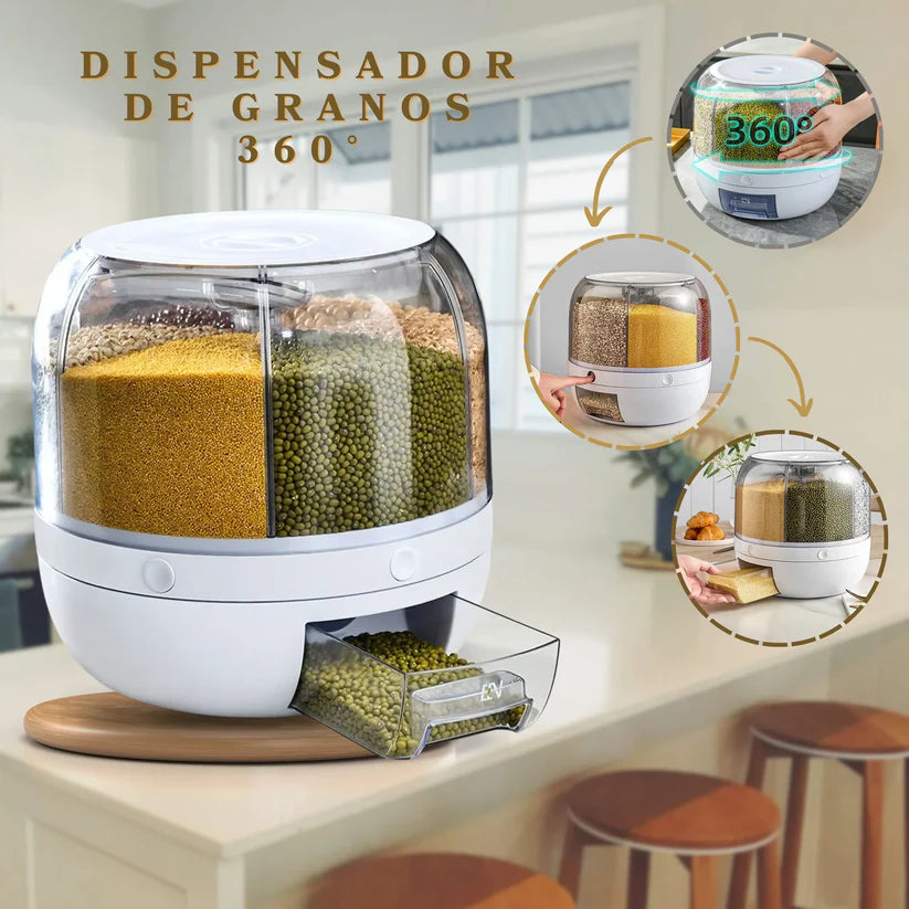 Adiós al reguero y al desperdicio, Con el Dispensador de Granos