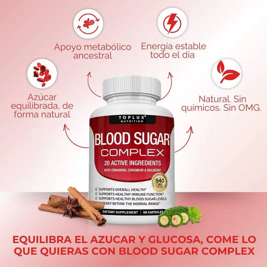CUANDO EL AZÚCAR EN TU SANGRE SE DESCONTROLA, TU SALUD ESTÁ EN RIESGO. ¡TOMA ACCIÓN HOY MISMO CON BLOOD SUGAR COMPLEX! EL APOYO NATURAL PARA ESTABILIZARTE SIN COMPLICACIONES.