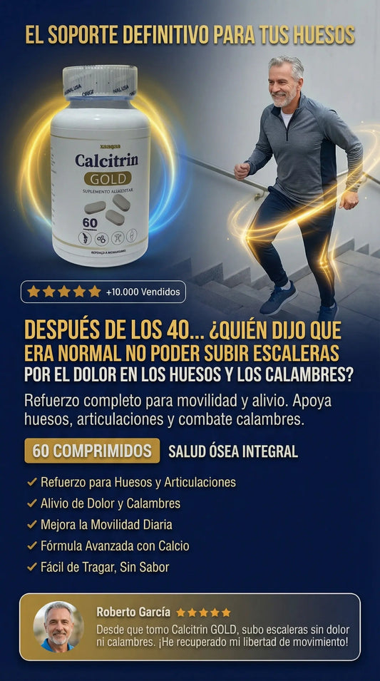 (CALCITRIN) DESPUÉS DE LOS 40… ¿QUIÉN DIJO QUE ERA NORMAL NO PODER SUBIR ESCALERAS POR EL DOLOR EN LOS HUESOS Y LOS CALAMBRES?