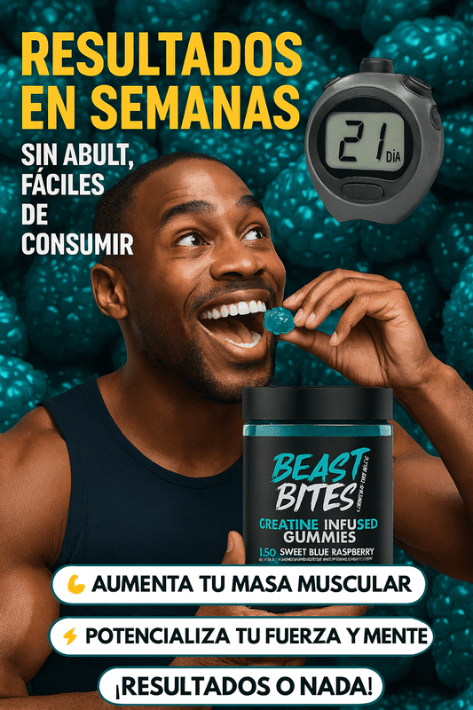 ENTRENAS COMO UN ANIMAL.. PERO ¿DÓNDE ESTÁN LOS RESULTADOS?.. CON LAS GOMITAS DE CREATINA ORIGINALES,TU ESFUERZO SÍ SE CONVIERTE EN MÚSCULO.