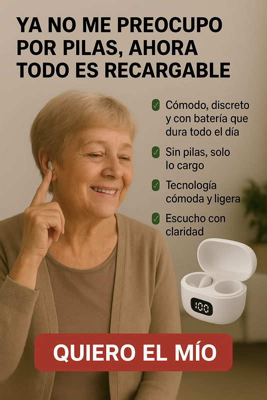 AUDÍFONO RECARGABLE CON CANCELACIÓN DE RUIDO: INVIERTES UNA SOLA VEZ Y TE DURA PARA TODA LA VIDA. ¡PAGAS 1 Y RECIBES 2!