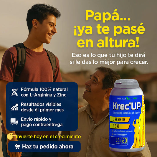 CADA DÍA QUE PASA, TU HIJO PIERDE LA OPORTUNIDAD DE CRECER. KREC’UP: LA ÚNICA FORMULA NATURAL Y SEGURA PARA ESTIMULAR SU CRECIMIENTO EN LA ETAPA MÁS IMPORTANTE DE SU VIDA