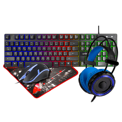 Combo Gaming Teclado,audifonos y mouse con alfombra 50%OFF