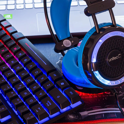Combo Gaming Teclado,audifonos y mouse con alfombra 50%OFF