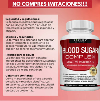 CUANDO EL AZÚCAR EN TU SANGRE SE DESCONTROLA, TU SALUD ESTÁ EN RIESGO. ¡TOMA ACCIÓN HOY MISMO CON BLOOD SUGAR COMPLEX! EL APOYO NATURAL PARA ESTABILIZARTE SIN COMPLICACIONES.