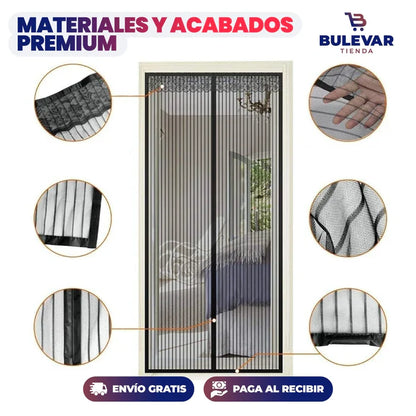 MALLA MAGNÉTICA ANTIMOSQUITOS CON CIERRE AUTOMÁTICO 210 X 100