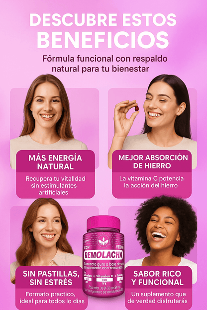 CAPSULAS DE REMOLACHA: EL ESCUDO NATURAL CONTRA LA FATIGA, LA ANEMIA SILENCIOSA Y EL CORAZÓN DÉBIL.