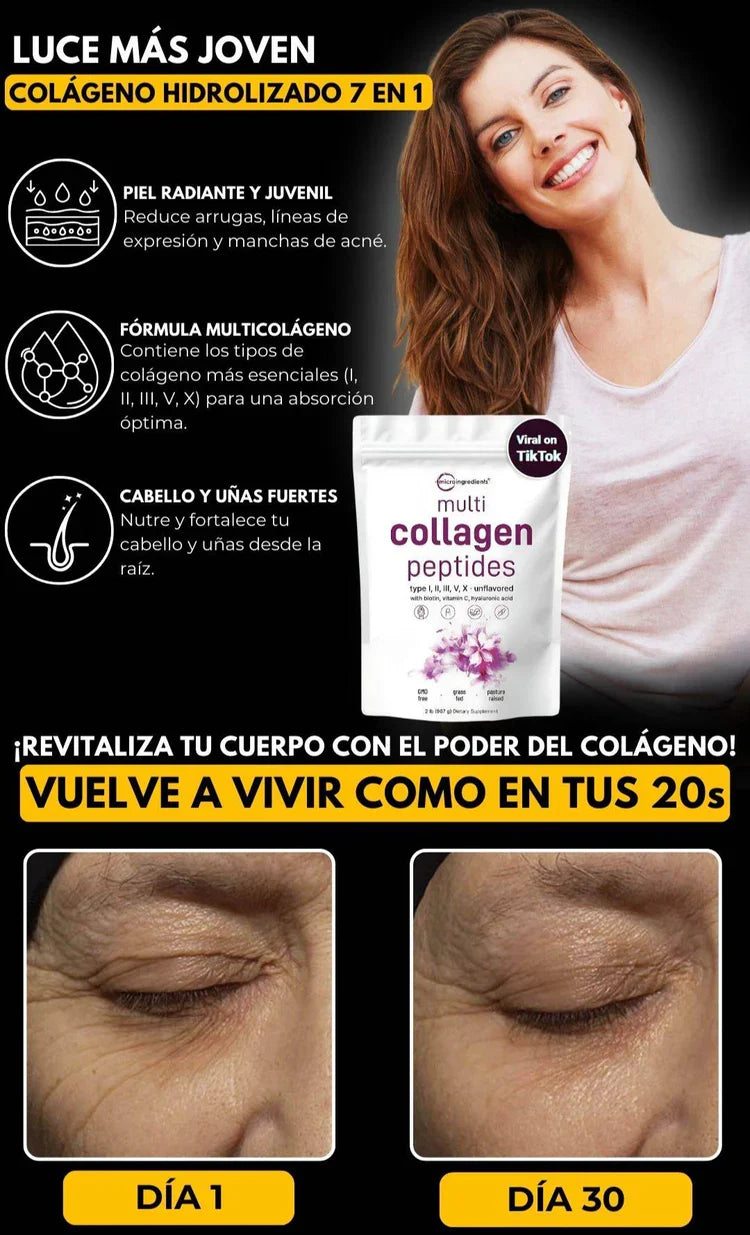 El Secreto Mejor Guardado en Colombia para una Piel Joven, Cabello Fuerte y Cuerpo sin Dolor, ¡Multicollageno Con Peptides!