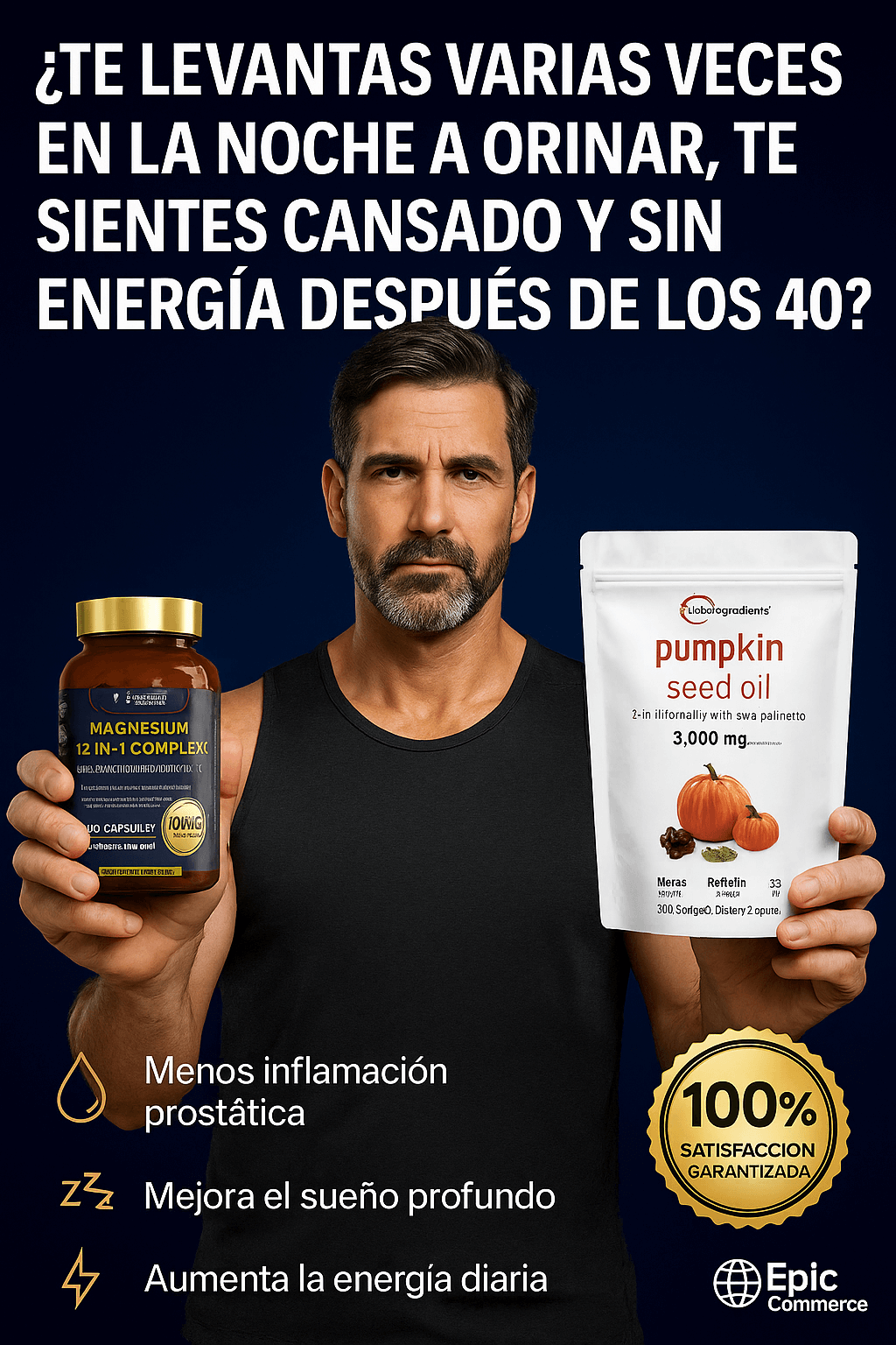 ¿Te despiertas a cada rato para ir al baño, te sientes agotado, sin fuerza y con la energía por el piso desde que pasaste los 40?