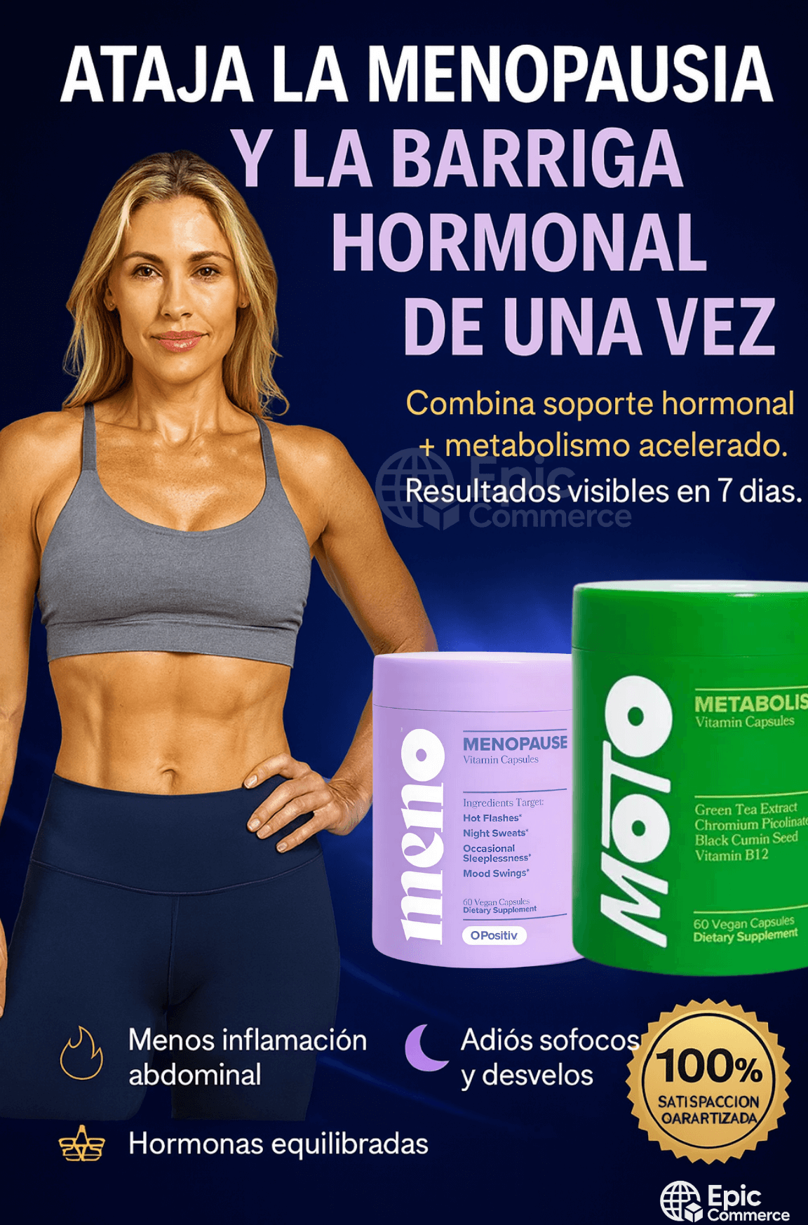 (MOTO + MENO)¿TE SALIÓ BARRIGA, SUBISTE KILOS Y AHORA TODO TE CANSA… DESDE QUE LLEGÓ LA MENOPAUSIA?