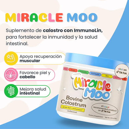 CON MIRACLE MOO NO VUELVES A ESCONDER TU ABDOMEN BAJO LA ROPA FLOJA: LO DESINFLAMAS Y, ADEMÁS, APOYAS TU PIEL, TU CABELLO, TUS UÑAS, TU INTESTINO, TUS DEFENSAS Y HASTA TU ÁNIMO.