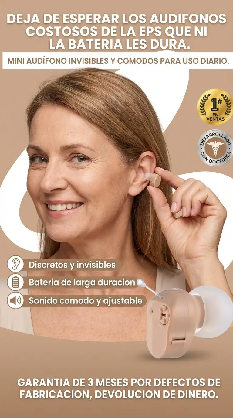 PAGA 1 Y LLEVA 2 MINI AUDÍFONOS INVISIBLE, ESCUCHA CLARO SIN QUE NADIE LO NOTE