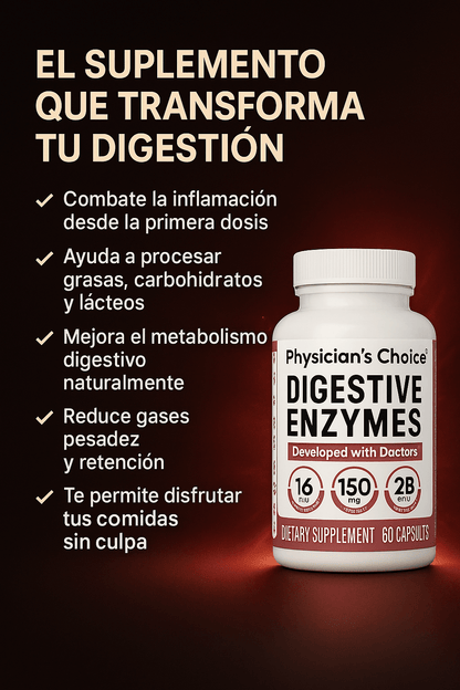 ENZIMAS DIGESTIVAS:QUE ENSEÑAN A TU CUERPO A PROCESAR LOS ALIMENTOS SIN INFLAMARSE NI ALMACENAR GRASA.