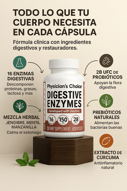 ENZIMAS DIGESTIVAS:QUE ENSEÑAN A TU CUERPO A PROCESAR LOS ALIMENTOS SIN INFLAMARSE NI ALMACENAR GRASA.